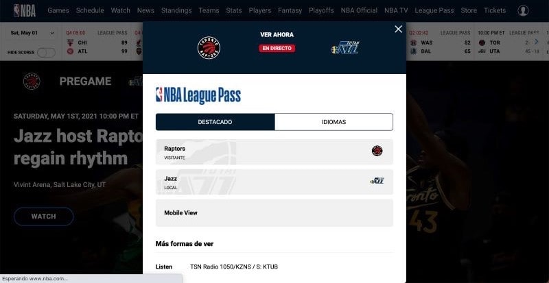 Opciones para ver un partido en el League Pass
